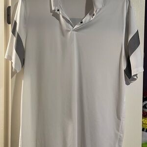 Nike Men's White and Gray Polo Shirt